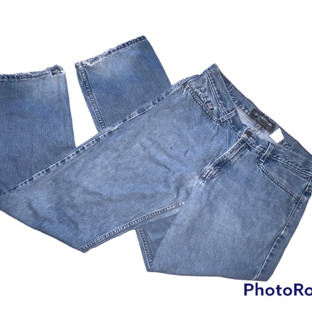 Vintage 90's Levi's Silver Tab Light Wash Jeans Loose Straight USA Made 11 Long